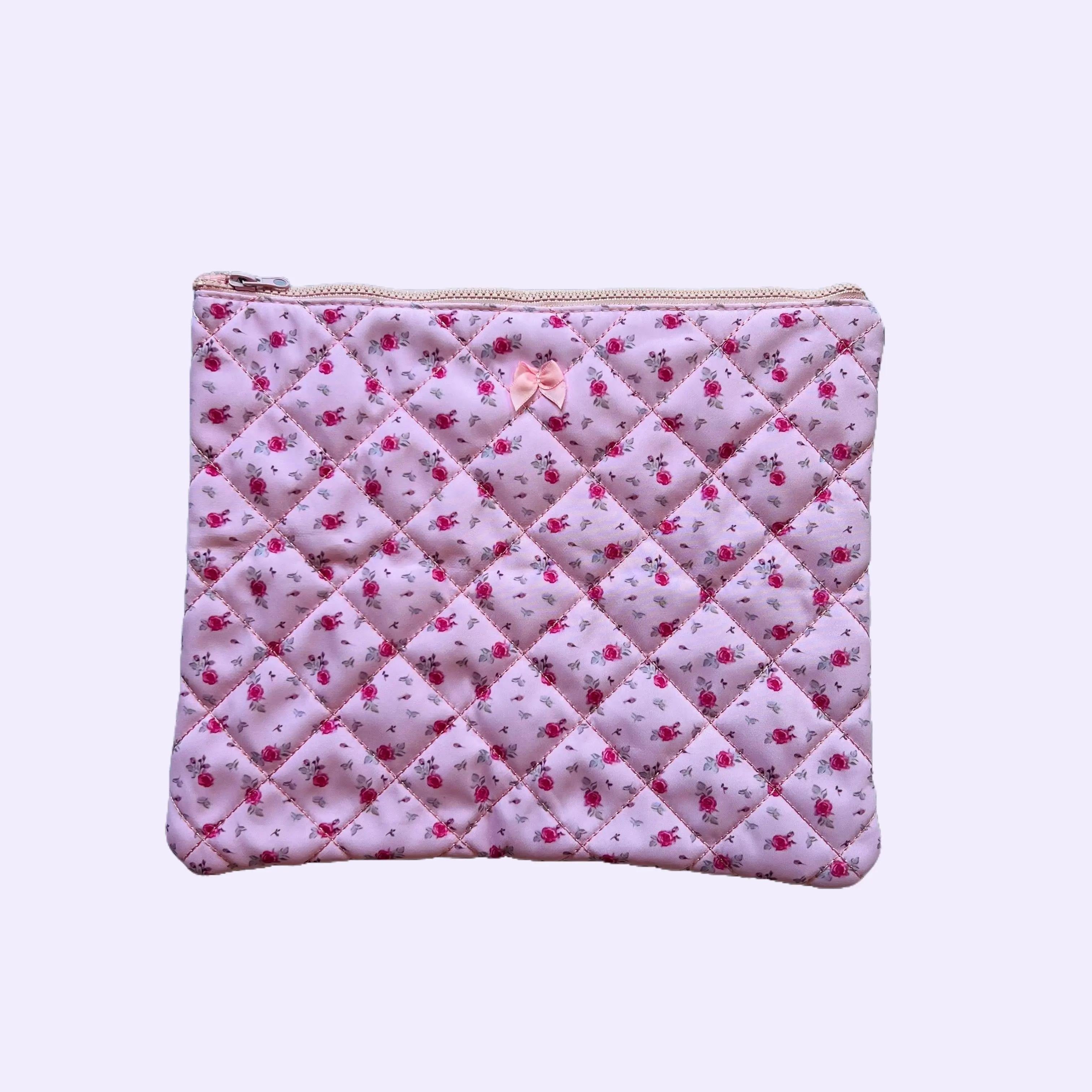 Quilted Floral Laptop Bag 12x10 Inches